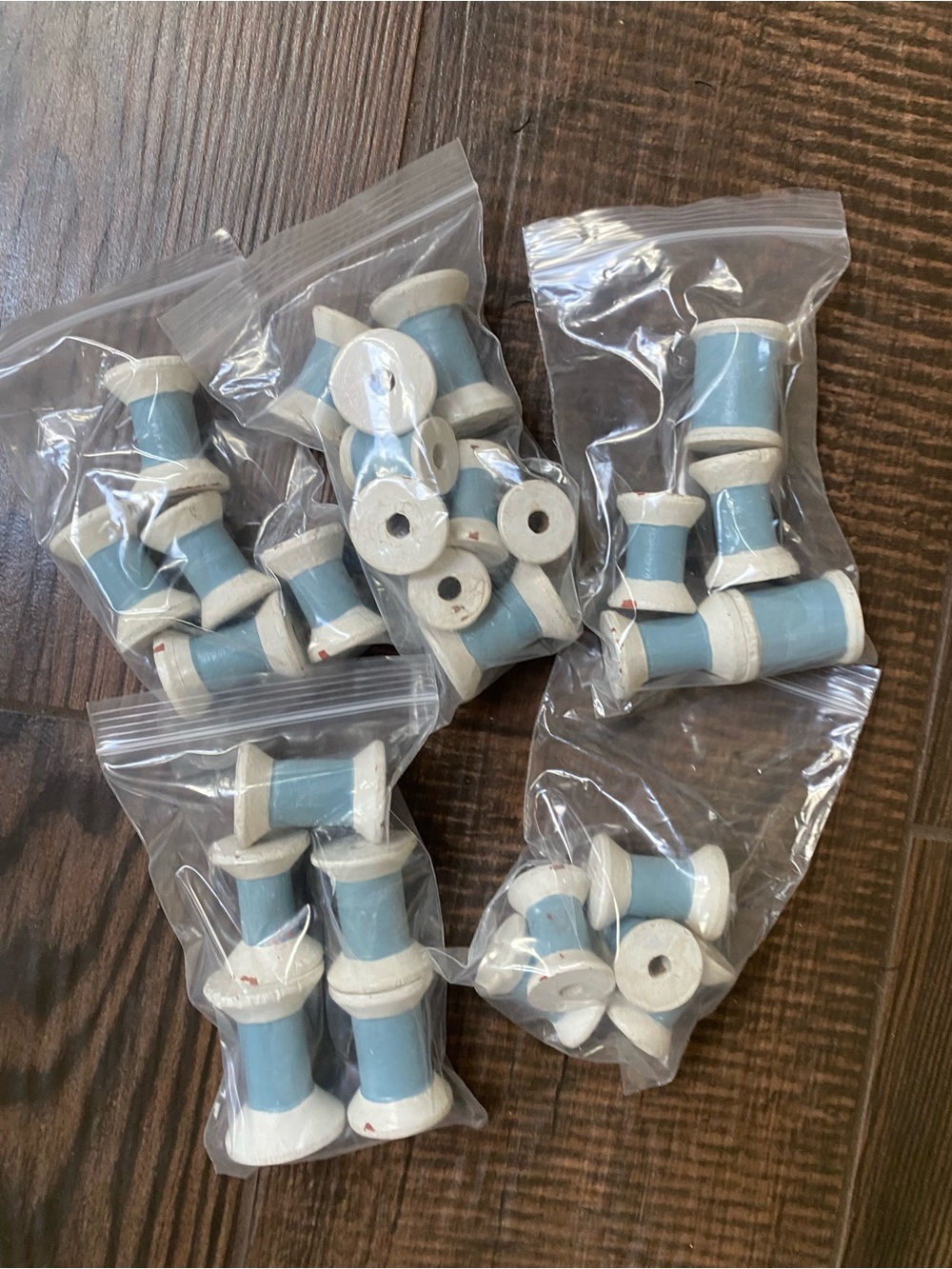 Lot of Painted Wooden Spools